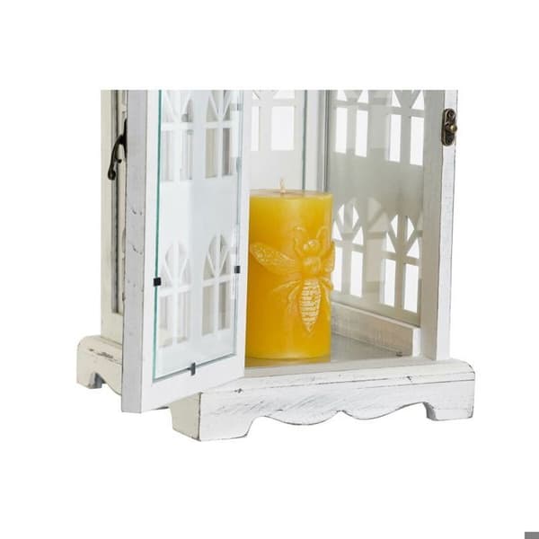 Lyslykta - DKD Home Decor - Medelhavsstil - Vädersliten Trä - Glas - Inomhus