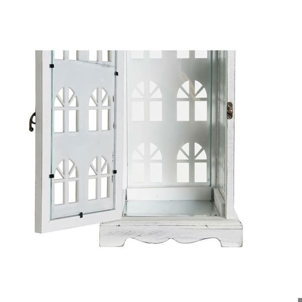 Lyslykta - DKD Home Decor - Medelhavsstil - Vädersliten Trä - Glas - Inomhus
