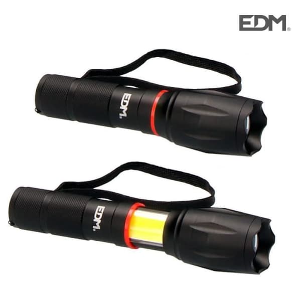 Utdragbar LED-ficklampa med zoom - GREENICE - Xl - Svart - Batterier - 200m