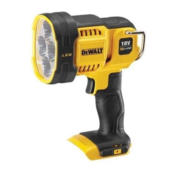 XR 18V LED-lampa - DEWALT - DCL043-XJ - Ergonomiskt grepp - Upphängningskrok Svart, Gul