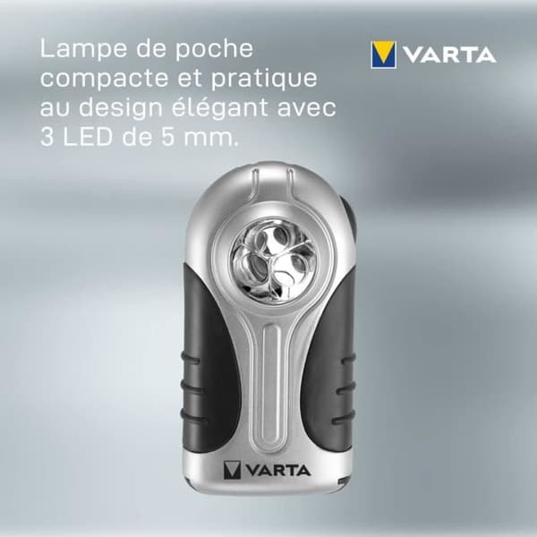 Silver Light led ficklampa + 3 AAA batterier