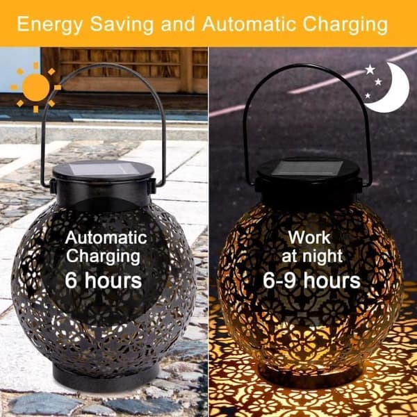 Solar Lantern Garden LED Dekorativ Outdoor Solar Lantern Vattentät IP44 utomhus Solar Lighting Trådlös Lantern Lamp
