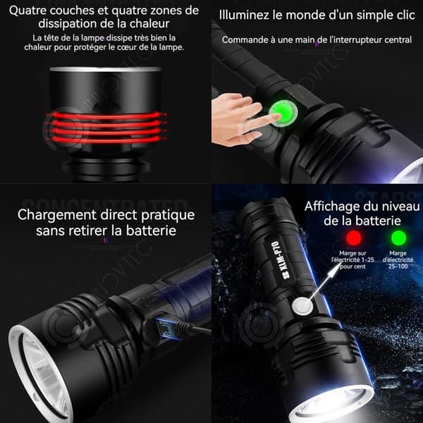 INN p70 led ficklampa superstarkt ljus utomhus hushåll vattentät bärbar uppladdningsbar ficklampa taktisk lampa för vandring