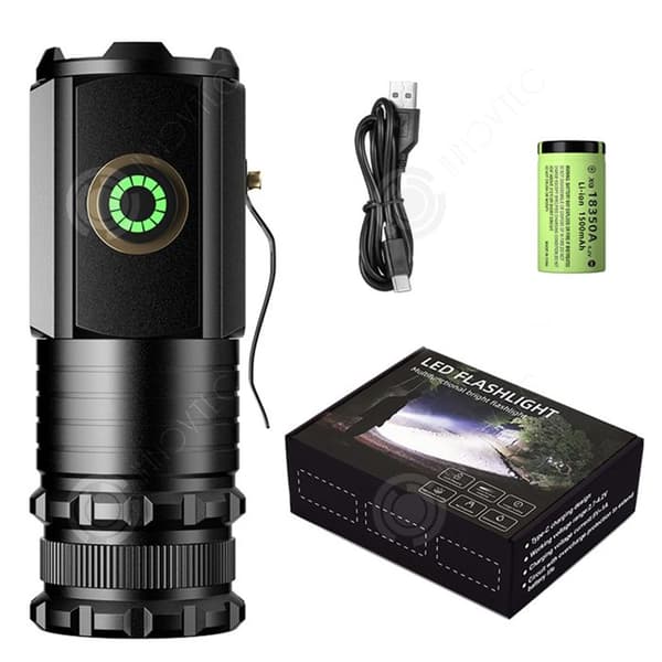INN Ficklampa 20W 1000lm P50 High Power LED Outdoor Torch 18350 USB Uppladdningsbar Litiumbatteri Ficklampa m