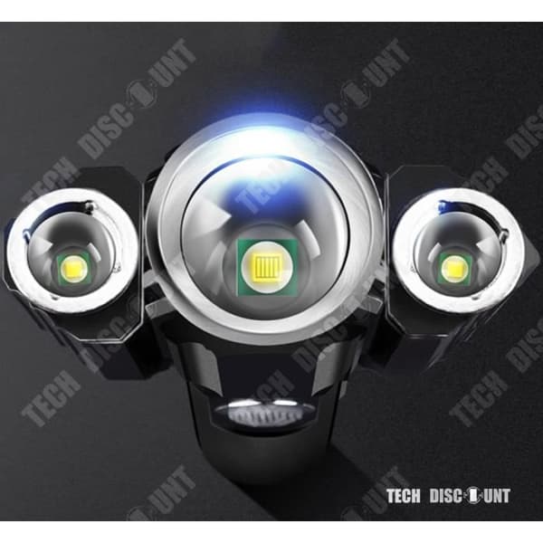 TD® Ficklampa ficklampa strålkastare cykel motorcykel led kraftfullt uppladdningsbart militärfordon antireflex fyrväxlad ljus