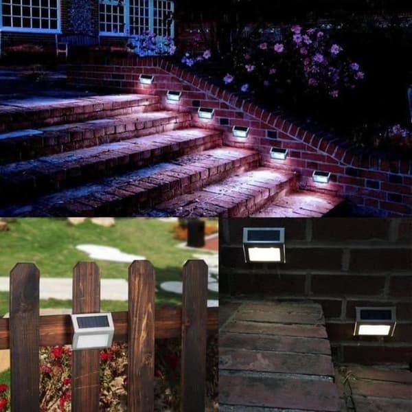 Solarlampa - J04CE - 3 LED - Rostfritt Stål - Utomhusbelysning - Trädgård