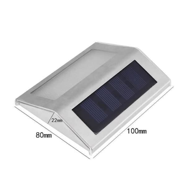Solarlampa - J04CE - 3 LED - Rostfritt Stål - Utomhusbelysning - Trädgård