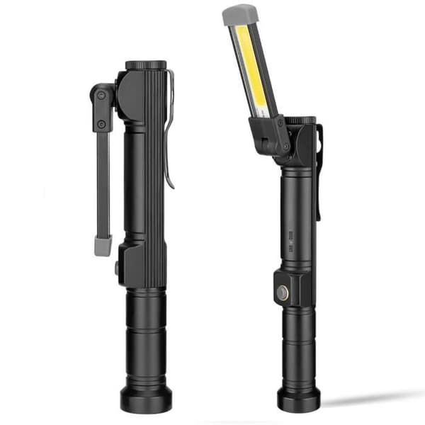 Bärbar LED-arbetslampa - TD - Aluminiumlegering - Svart - Batteri 3xAA
