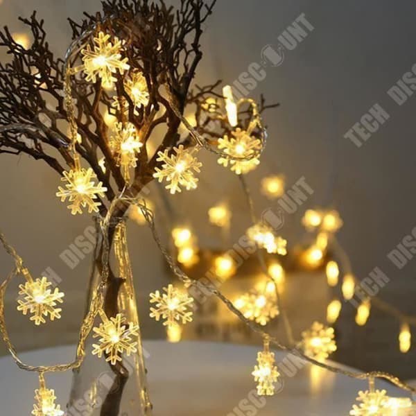 TD® Christmas LED String Lights Snow Flower Warm White Lighting Dekorativa lampor för fest Jul nyår 3M 20LEDs SA0