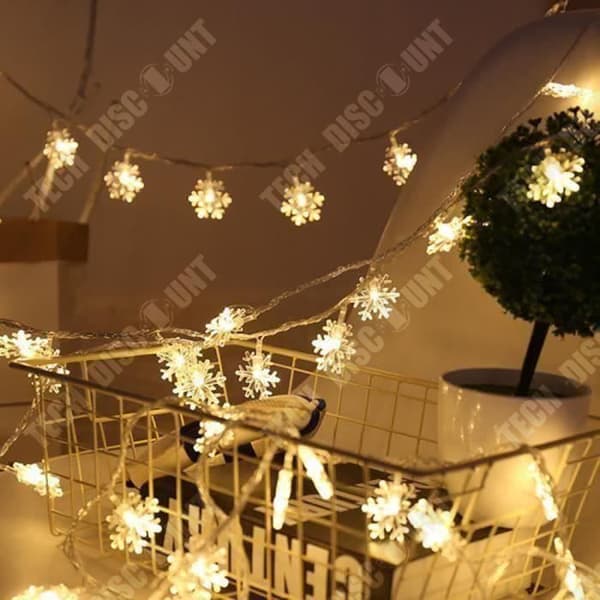 TD® Christmas LED String Lights Snow Flower Warm White Lighting Dekorativa lampor för fest Jul nyår 3M 20LEDs SA0