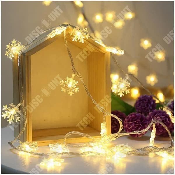 TD® Christmas LED String Lights Snow Flower Warm White Lighting Dekorativa lampor för fest Jul nyår 3M 20LEDs SA0