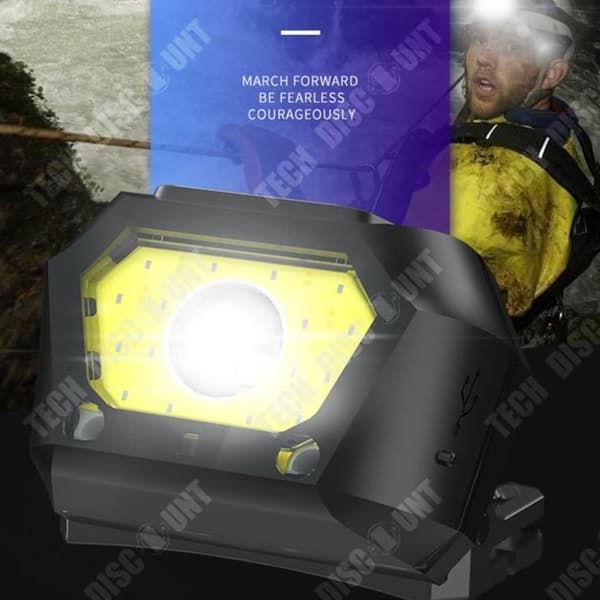 TD® cob sökarlampa induktionsficklampa bländande uppladdningsbar automatisk reparation fiskenattlampa monterad på