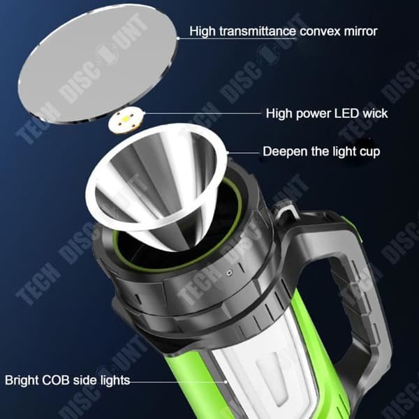 TD® ficklampa starkt ljus laddar multifunktion utomhus ultraljus bärbar sökarlampa nödbelysning i hemmet