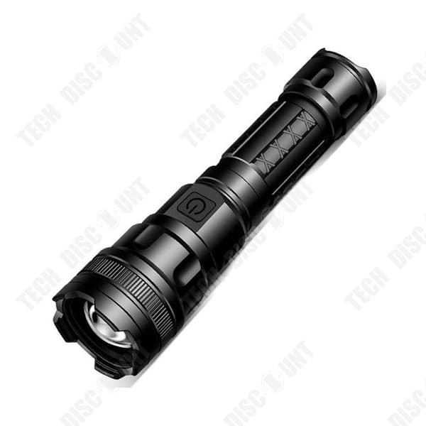 TD Uppladdningsbar LED-ficklampa ultra kraftfull zoombar LED-ficklampa för barn campingvandring nödfackla 2 batterier 3.7
