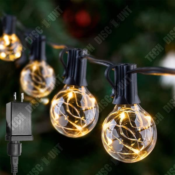 TD® 25st 3W Outdoor Solar LED G40 String Tungsten Light 4 lägen Utomhuslandskap Trädgårdsljus Trädgård Solar Light