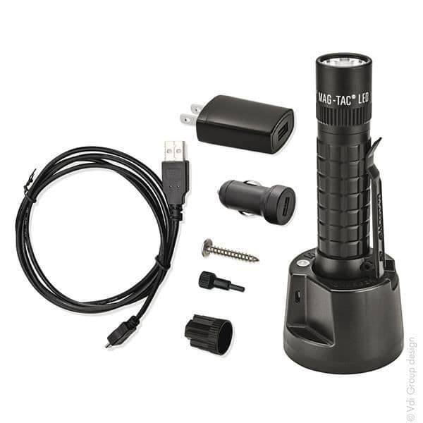 Ficklampa - MAGLITE - MAG-TAC-R - Laddningsbar - 4 lägen - Svart LED