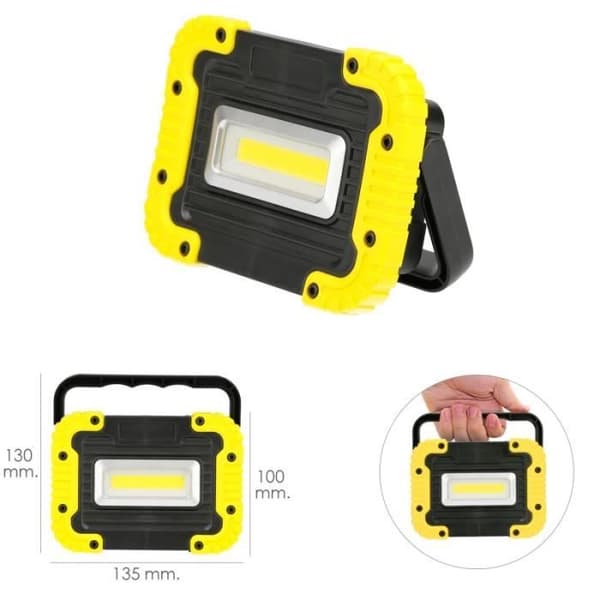 Multifunktionell uppladdningsbar LED ficklampa 2.000 mAh. / 10 W. / 500 lumen / 4 magneter / Extern batteri / Stöder AF 1.