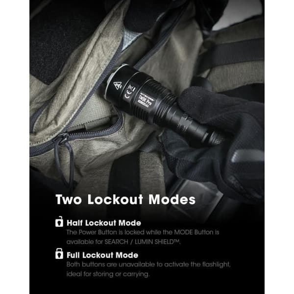 Ultra ljusstark ficklampa Nitecore TM9K PRO 9900 lumen EDC Li-ion batteri 5000 mAh USB C Svart