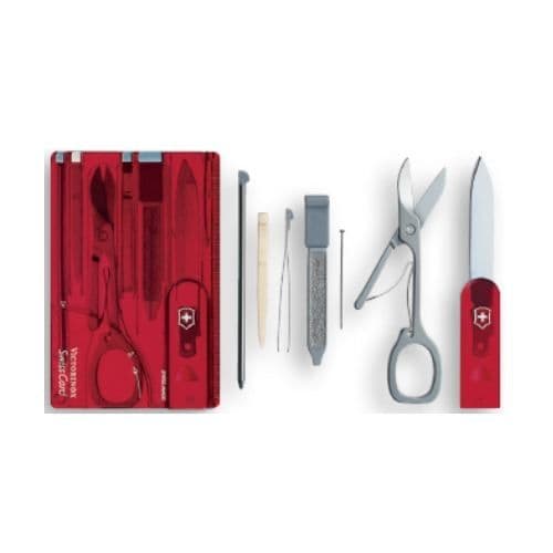 Multifunktionell LED-ficklampa - VICTORINOX SwissCard - Röd - 0.7300.T2