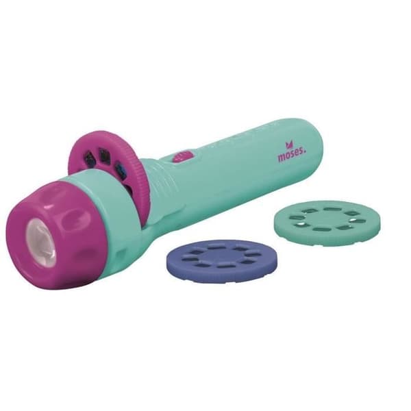 Moses projektion ficklampa hästar 11,7 cm rosa/blå 4-delad