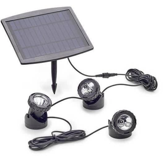 Belysningsset - Pontec - PondoSolar LED-set 3 - Svart - 3 lampor - Solenergi - IP68