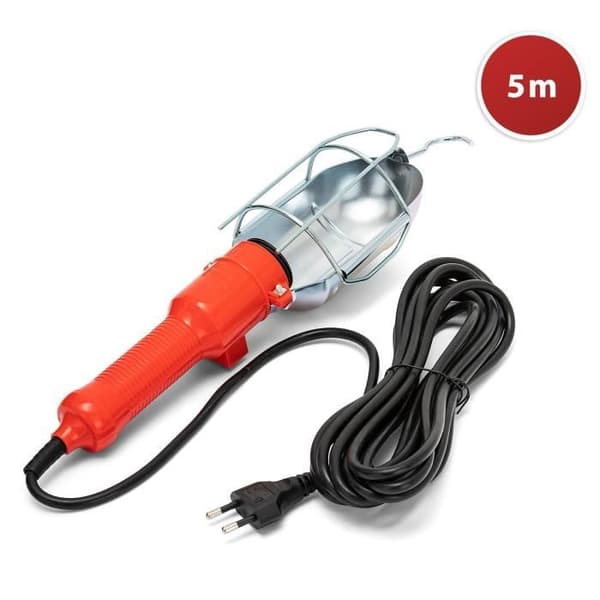 Arbetslampa - VELAMP - E27 sockel - 5m kabel - Metall och PVC