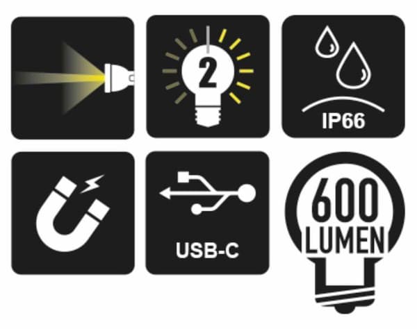 Elektrisk lampa - ficklampa - Beta bärbar lampa - Beta 1837F/USB - 1837F/USB-LAMPARA MAGNETICA ARTICULADA