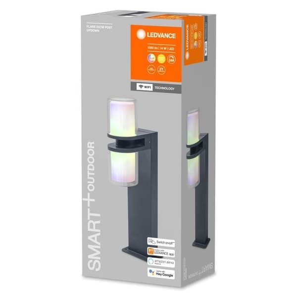 Mörkgrå dimbar LED-golvlampa för utomhusbruk - LEDVANCE SMART+ WI-FI UPDOWN FLARE 50 cm
