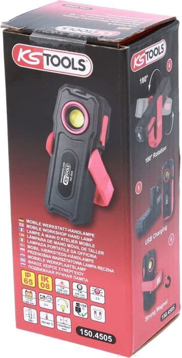 Elektrisk lampa - ficklampa - bärbar lampa Ks tools - 150.4505 - Lampara de mano movil de taller, hopfällbar, 300 lumen