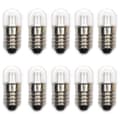 Miniatyrbild 3 av 4: Meetus 10 set AC E10 24V varmvita LED-lampor SMD-lampor 0,5W 60LM skruvlampor + E10 bas (24V, kallvit)