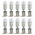 Miniatyrbild 1 av 4: Meetus 10 set AC E10 24V varmvita LED-lampor SMD-lampor 0,5W 60LM skruvlampor + E10 bas (24V, kallvit)