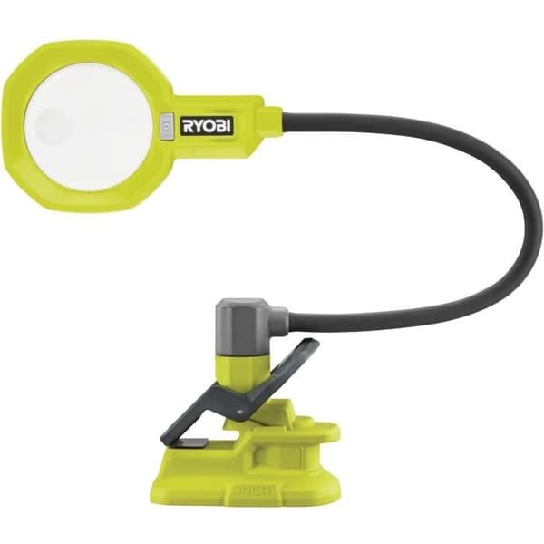 RYOBI - Klämlampa med flexibel kropp 18V ONE+ - 200-400 Lumen - 2 x2,25 och x5 förstoringszoner - Tillgänglig - RML18-0
