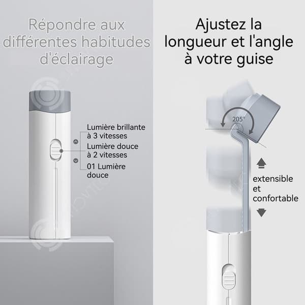 INN Skrivbordslampa 4 i 1 Stöd för mobiltelefon/penna hållare/extern batteri/ficklampa 3 belysningsnivåer 5000mAh