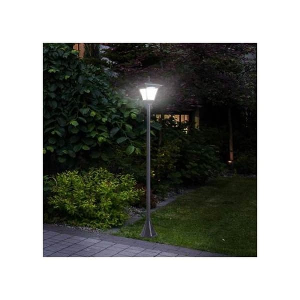 Outsunny solarlampa trädgårdslampa med LED 10 lumen svart 15 x 15 x 120 cm