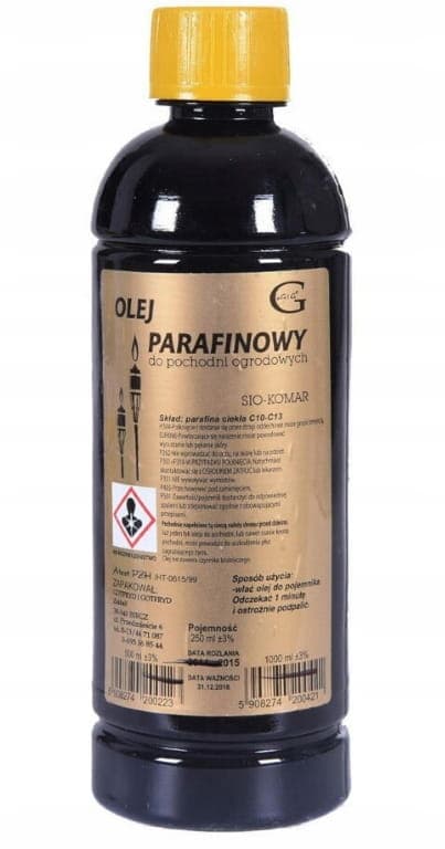 Parafiiniöljy 0,5 l polttoainetta öljylamppujen polttoaineeseen