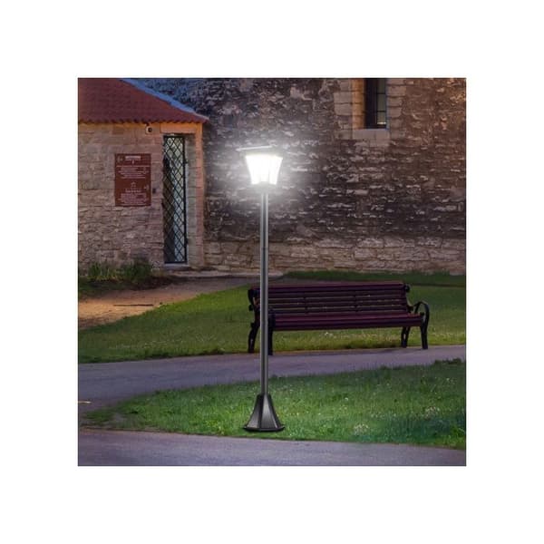 Solar trädgårdslampa Outsunny med LED 40 lumen svart 18 x 18 x 160 cm