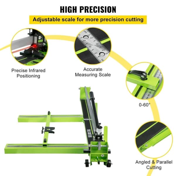 800mm professionell manuell kakelskärare, hel stålram,exakt laserpositionering