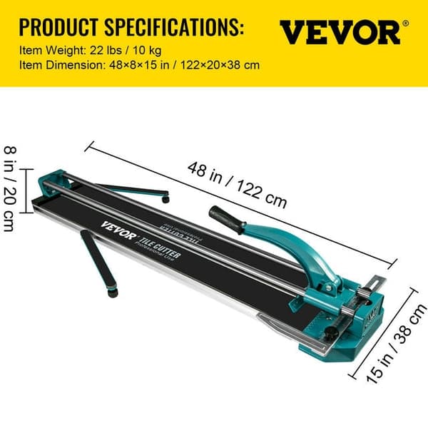 Kakelkapare med laserpositionering och dubbla skenor - 600mm/1200mm kapacitet, 6-15 mm tjocklek, infraröd laserpositioneringsenhet & titanklädd volfra