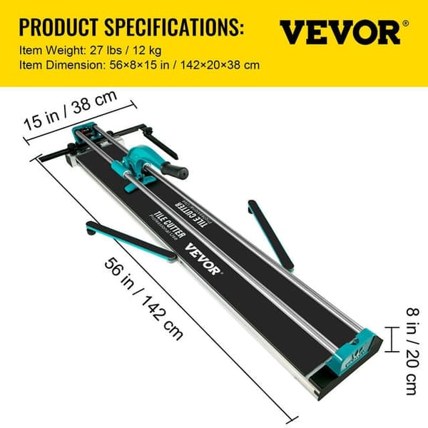 Kakelkapare med laserpositionering och dubbla skenor - 600mm/1200mm kapacitet, 6-15 mm tjocklek, infraröd laserpositioneringsenhet & titanklädd volfra