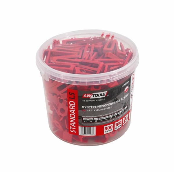 AWTOOLS STANDARD FLICENIVERINGSSYSTEM 3,0mm - 7-15mm - CLIP 300 stk. + KILE 100 stk.