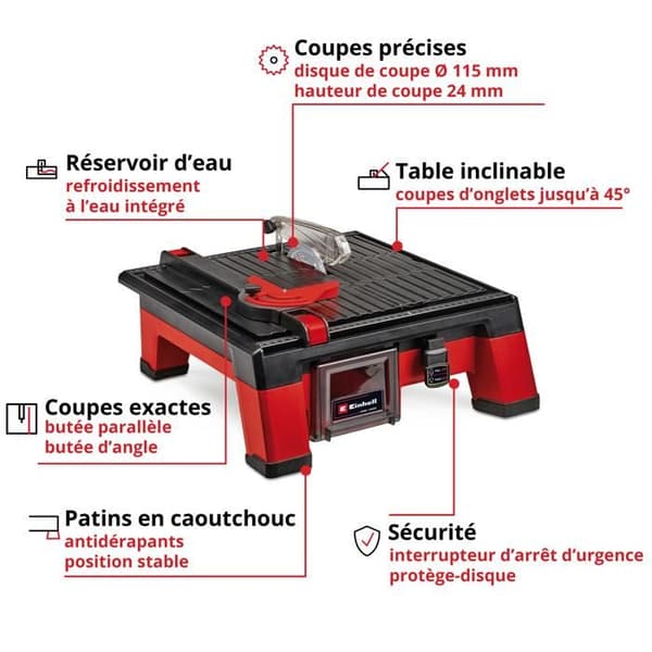 Einhell Coupe-carrelage utan sladd TE-TC 18/115 Li-Solo Power X-Change (18V, med skiva 115 mm) Levereras utan batteri och utan laddare.