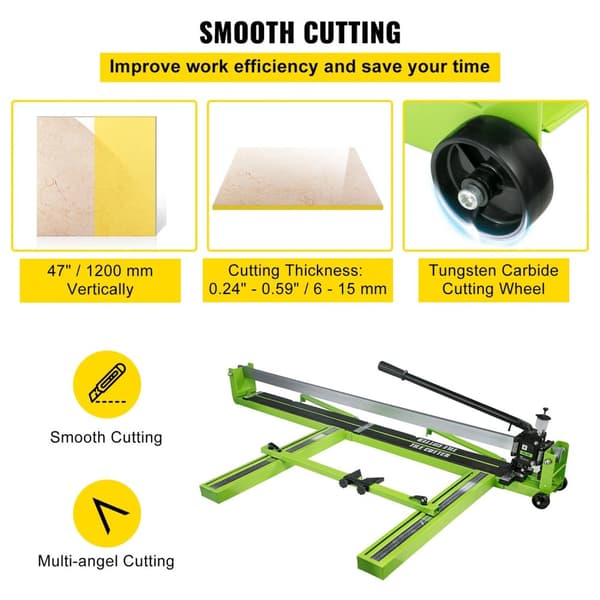 47-tums/1200 mm manuell kakelskärmaskin med laserpositionering, hög precision, snabb skärhastighet, enkel och säker att använda