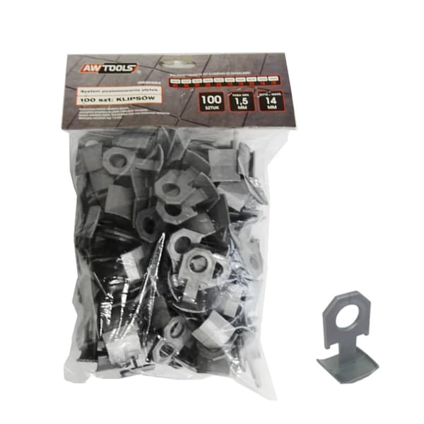 AWTOOLS STANDARD KAKELVÄTNINGSSYSTEM 1,5mm - 7-15mm - CLIP 100 st.