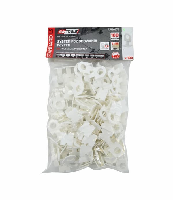 AWTOOLS STANDARD LAATTAUSJÄRJESTELMÄ 2,0mm - 7-15mm - CLIP 100 kpl.