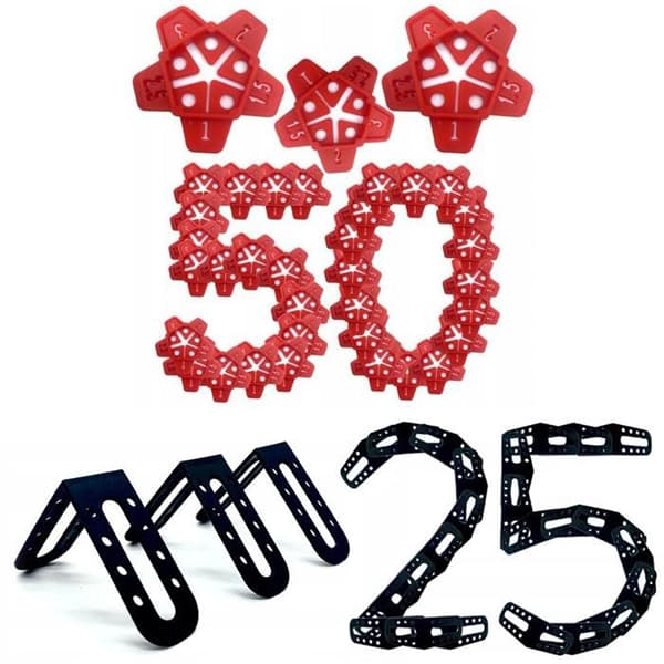 Kakelavjämningsset 25x hörn + 50x stjärnmellanlägg