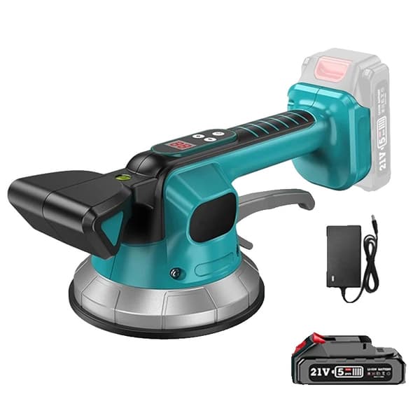 20V Trådlös Plattläggarvibrator, 200KG Adsorptionskapacitet, 10 Hastighetsinställningar för Vibration,Med 1 batteri