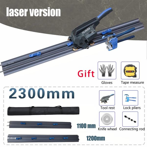 Laattaleikkuri, liitettävä muotoilu, sopii suurikokoisille laatoille,2300mm laser versio