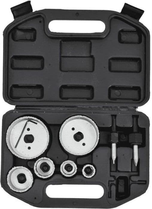 Coupe carrelage Awtools - AW47320 - Set med bärande hålsågar i tungsten för kakel, 9 delar, 22-73 mm ()