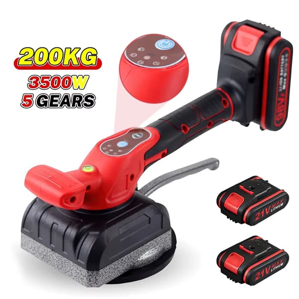 200KG Sladdlös Kakelmaskin, 3500W Effekt, 72000 RPM Vibration,Med 2XBatteri