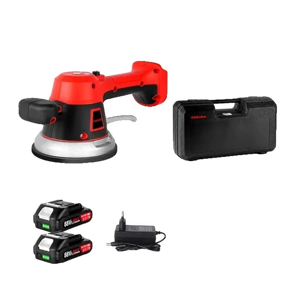 Flisevibrationsmaskine, 3500W strøm, 6-gears vibrerende sugekop., 2 Batteri EU-stik